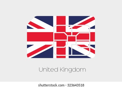 A SIM Card Flag Illustration of the country of United Kingdom