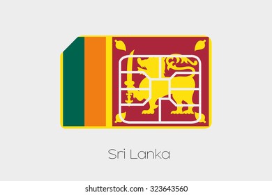 A SIM Card Flag Illustration of the country of Sri Lanka