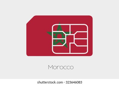A SIM Card Flag Illustration of the country of Monacco