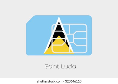 A SIM Card Flag Illustration of the country of Saint Lucia