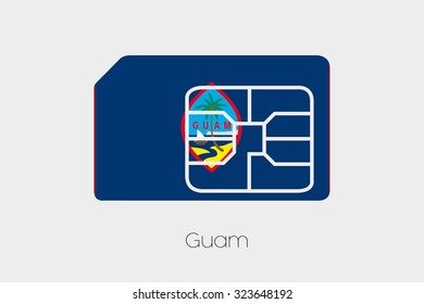 A SIM Card Flag Illustration of the country of Guam