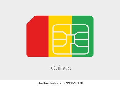 A SIM Card Flag Illustration of the country of Guinea