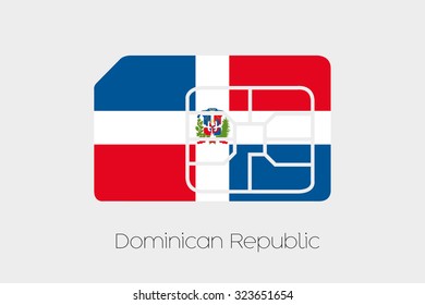 A SIM Card Flag Illustration of the country of Dominican Republic
