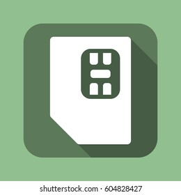 SIM card, flat design style