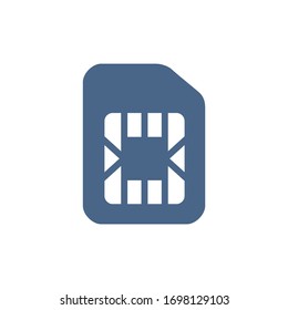 Sim card flat icon. Phone chip, mobile slot symbol