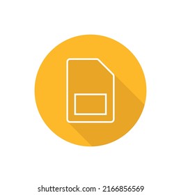 Sim card flat icon with shadow