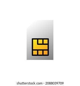 Sim Card With Flat Icon Vector Illustration