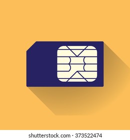 Sim card in a flat style