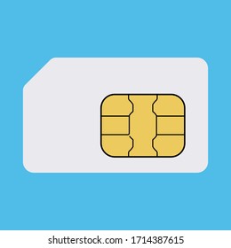 Sim Card Flat Vector Mobile Phone Icon Chip. Simcard Isolated 3d Design Gsm