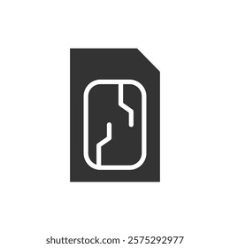 SIM card glyph icon. Vector illustration