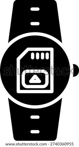 Sim Card Glyph Vector Icon Design