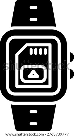Sim Card Glyph Vector Icon Design
