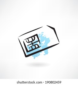 sim card grunge icon