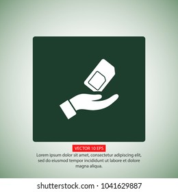 sim card in the hand icon