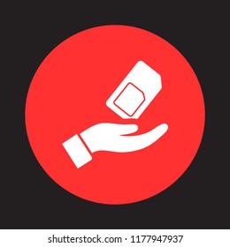 sim card in the hand icon