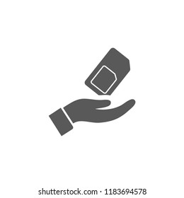 sim card in the hand icon