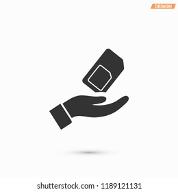 sim card in the hand icon