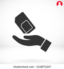 sim card in the hand icon