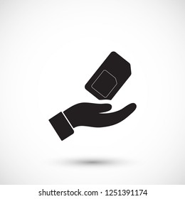 sim card in the hand icon