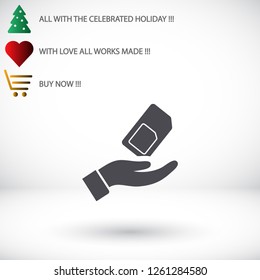sim card in the hand icon