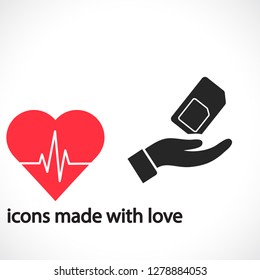 sim card in the hand icon