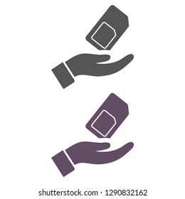 sim card in the hand icon