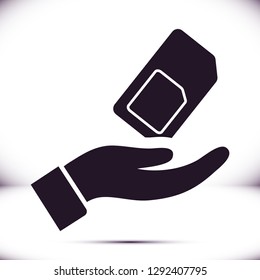 sim card in the hand icon