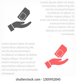 sim card in the hand icon