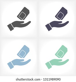 sim card in the hand icon
