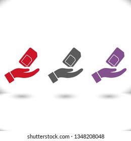sim card in the hand icon