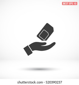 sim card in the hand icon