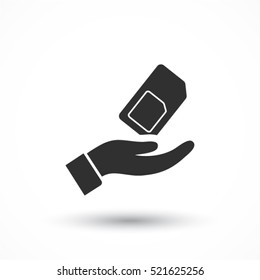 sim card in the hand icon