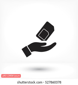 sim card in the hand icon