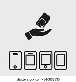 sim card in the hand icon