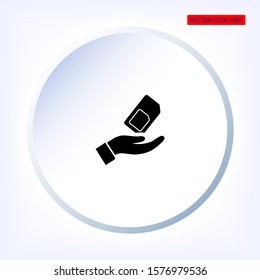 sim card in the hand icon , lorem ipsum Flat design