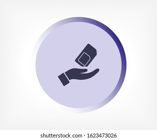 sim card in the hand icon , lorem ipsum Flat design