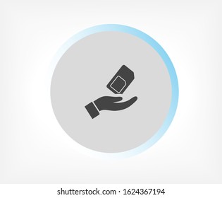 sim card in the hand icon , lorem ipsum Flat design