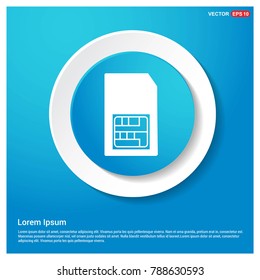 Sim card icon Abstract Blue Web Sticker Button