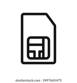 sim card symbol Schwarze Linie art vektor