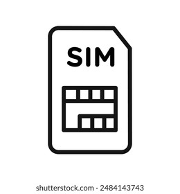 signo de Vector blanco y negro de la tarjeta sim