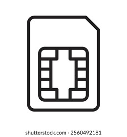 Sim card icon Black and white logo