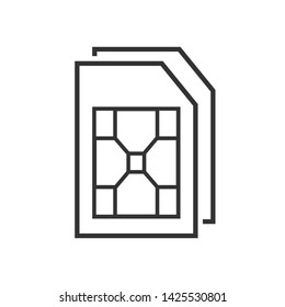 
SIM Card Icon. Chip Illustration As A Simple Vector Sign & Trendy Symbol for Design and Websites, Presentation or Mobile Application.
