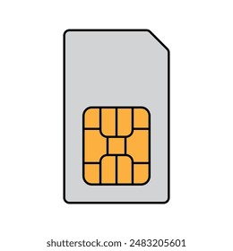 Icono de tarjeta SIM. Los chips firman la Ilustración vectorial.