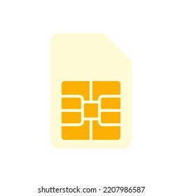 SIM card icon icon in color, isolated on white background 