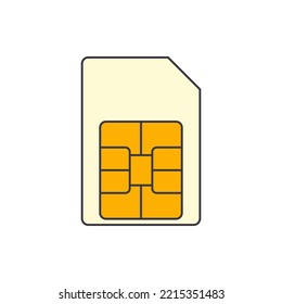 SIM card icon icon in color, isolated on white background 