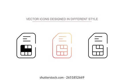 Design de ícone de cartão Sim com ilustração de estoque de fundo branco