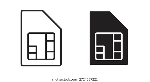 Icono de tarjeta SIM en estilo doodle y stroke.