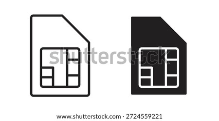 Sim card icon in doodle and stroke style.