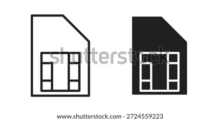 Sim card icon in doodle and stroke style.
