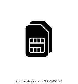 Icono de tarjeta SIM. signo y símbolo de tarjeta sim dual